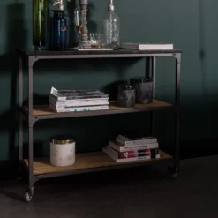 Zwart Marmeren Trolley -VTwonen Verkoopwinkel dutchbone consuela zwart marmeren trolley 07