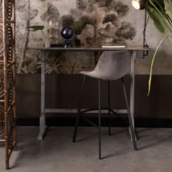 Grijze Ijzeren Bartafel -VTwonen Verkoopwinkel dutchbone declan grijze ijzeren bartafel 01