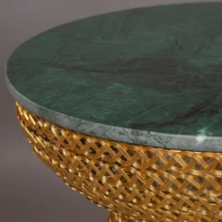 Gouden Bijzettafel Met Marmer -VTwonen Verkoopwinkel dutchbone gauri gold gouden bijzettafel met marmer 4