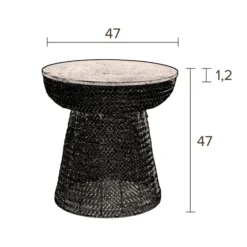 Gouden Bijzettafel Met Marmer -VTwonen Verkoopwinkel dutchbone gauri gold gouden bijzettafel met marmer 7