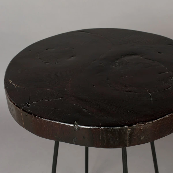 Boomstam Bijzettafel Donkerbruin 3 Boomstam Bijzettafel Donkerbruin - Afbeelding 3
