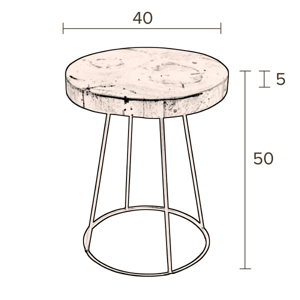 Boomstam Bijzettafel Donkerbruin 6 Boomstam Bijzettafel Donkerbruin - Afbeelding 6