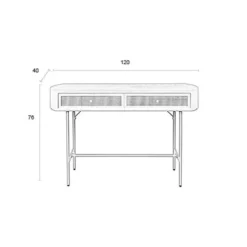 Beige Sidetable Met Rotan -VTwonen Verkoopwinkel dutchbone lina houten wandtafeltje walnoot 09