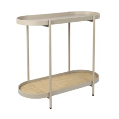 Smalle Sidetable Beige Met Rotan -VTwonen Verkoopwinkel dutchbone lina houten wandtafeltje zwart 02