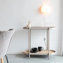 Smalle Sidetable Beige Met Rotan -VTwonen Verkoopwinkel dutchbone lina houten wandtafeltje zwart 07