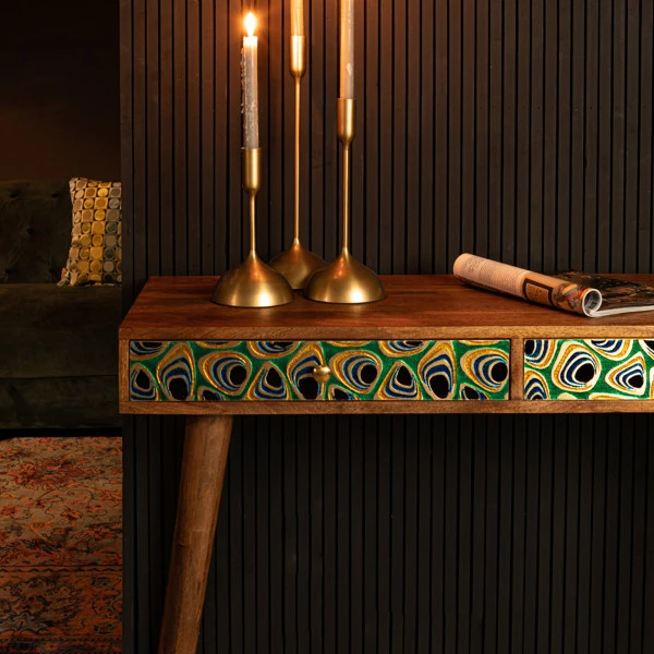 Kleurrijke Sidetable Mangohout 3 Kleurrijke Sidetable Mangohout - Afbeelding 3