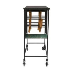 Groen Marmeren Trolley 13 Groen Marmeren Trolley -VTwonen Verkoopwinkel dutchbone mil groen marmeren trolley 04