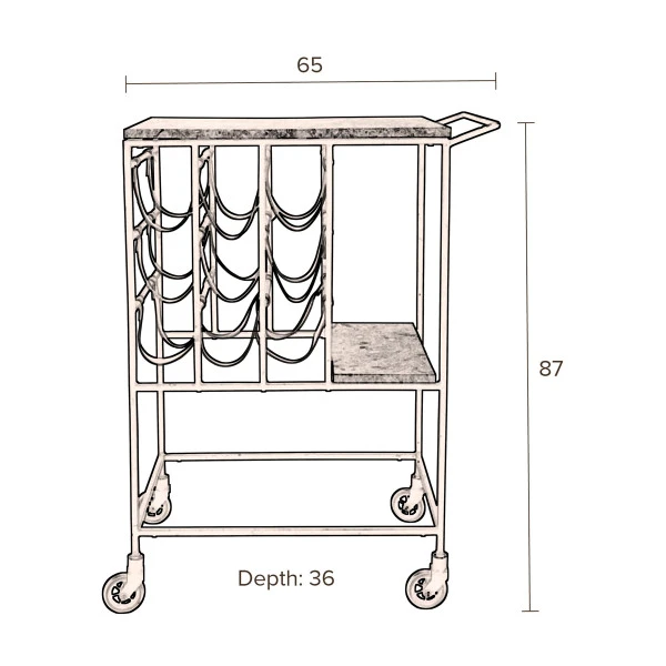 Groen Marmeren Trolley 10 Groen Marmeren Trolley - Afbeelding 10