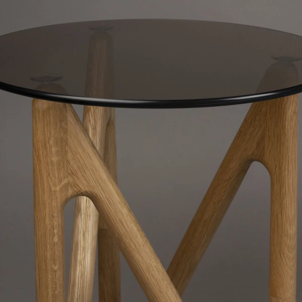 Bijzettafel Hout En Glas 3 Bijzettafel Hout En Glas - Afbeelding 3