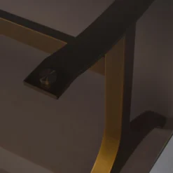 Eettafel Donker Glas Met Messing -VTwonen Verkoopwinkel dutchbone sansa eettafel messing met rookglas 6