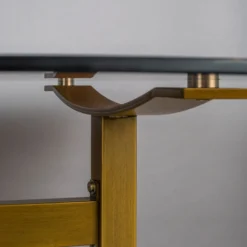 Eettafel Donker Glas Met Messing -VTwonen Verkoopwinkel dutchbone sansa eettafel messing met rookglas 7