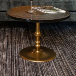 Klassieke Salontafel Rond Met Glas
