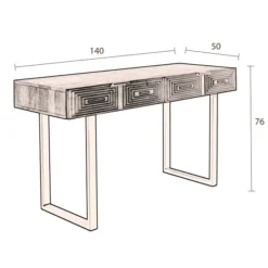 Mangohouten Sidetable Met Goud -VTwonen Verkoopwinkel dutchbone volan mangohouten sidetable met goud 10