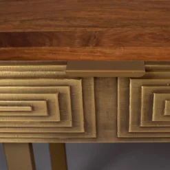 Mangohouten Sidetable Met Goud -VTwonen Verkoopwinkel dutchbone volan mangohouten sidetable met goud 4