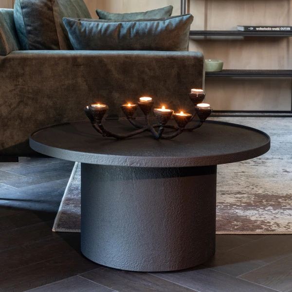 Ronde Salontafel Mat Zwart 2 Ronde Salontafel Mat Zwart - Afbeelding 2