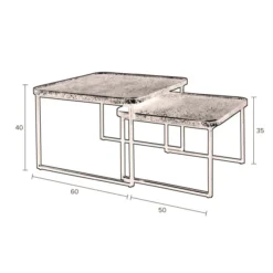 Vierkante Salontafelset Zwart -VTwonen Verkoopwinkel dutchbone winston vierkante salontafelset zwart 09
