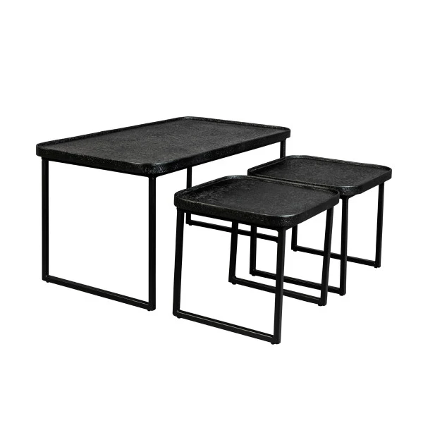 Zwarte Salontafelset Rechthoekig 1 Zwarte Salontafelset Rechthoekig