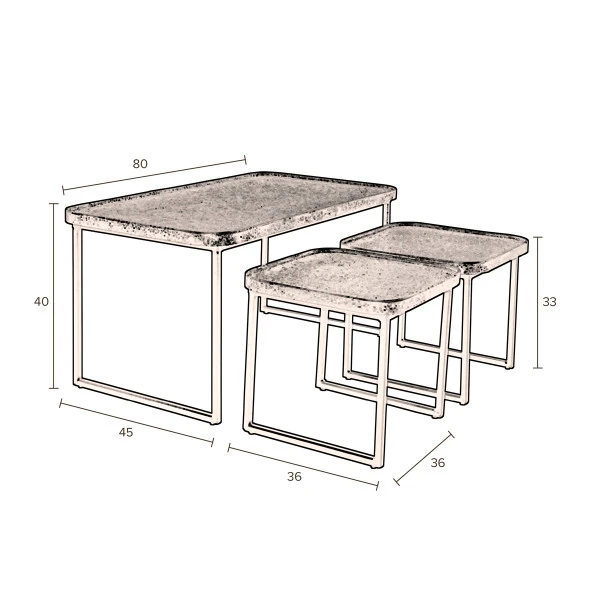 Zwarte Salontafelset Rechthoekig 8 Zwarte Salontafelset Rechthoekig - Afbeelding 8