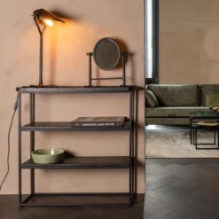 Zwarte Sidetable Metaal -VTwonen Verkoopwinkel dutchbone winston zwarte sidetable metaal 02