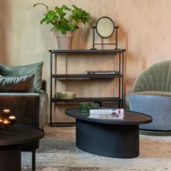 Zwarte Sidetable Metaal -VTwonen Verkoopwinkel dutchbone winston zwarte sidetable metaal 03