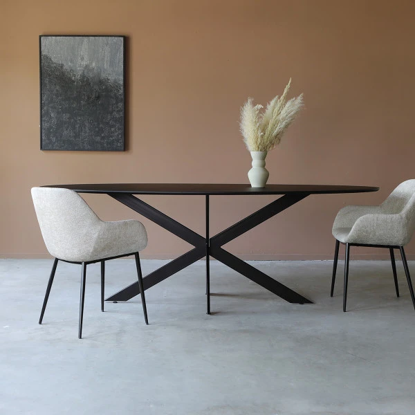 Eettafel Ovaal Zwart 2 Eettafel Ovaal Zwart - Afbeelding 2