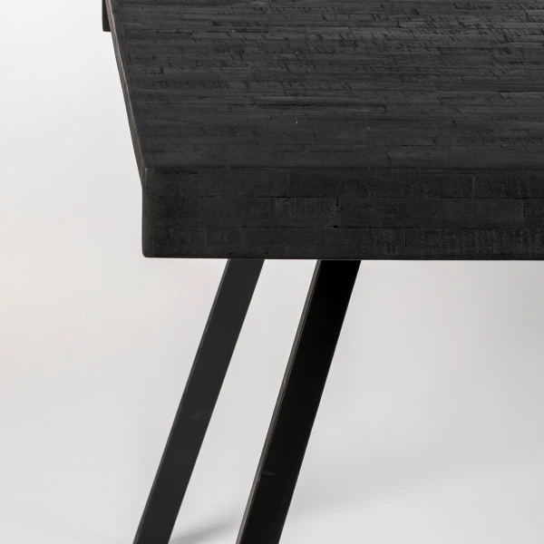 Eettafel Van Gerecycled Teak Zwart 6 Eettafel Van Gerecycled Teak Zwart - Afbeelding 6