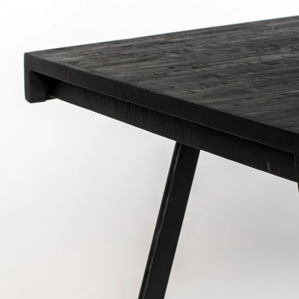 Eettafel Van Gerecycled Teak Zwart 5 Eettafel Van Gerecycled Teak Zwart - Afbeelding 5