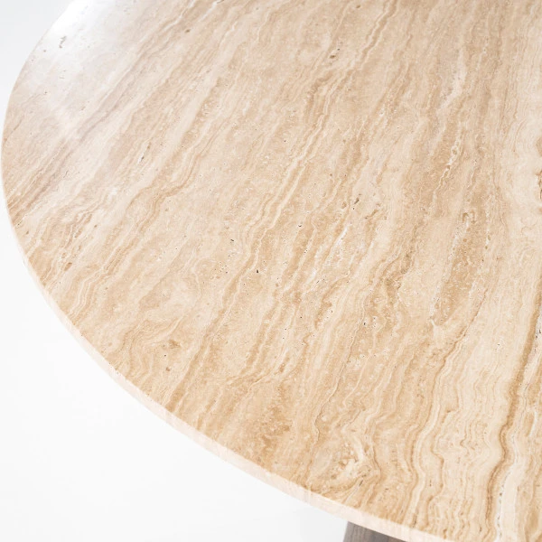 Ronde Eettafel Tavertin En Mangohout 4 Ronde Eettafel Tavertin En Mangohout - Afbeelding 4