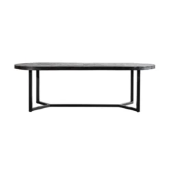 Ovale Eettafel Van Zwart Hout