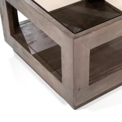 Salontafel Met Glas Klein -VTwonen Verkoopwinkel eleonora liam salontafel met glas klein bruin 03 1