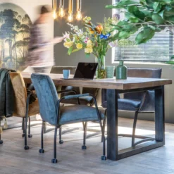 Eettafel Industrieel Mangohout