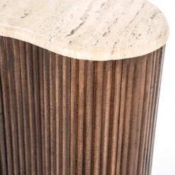 Bijzettafel Met Travertin Blad -VTwonen Verkoopwinkel eleonora mari bijzettafel met travertin blad 04