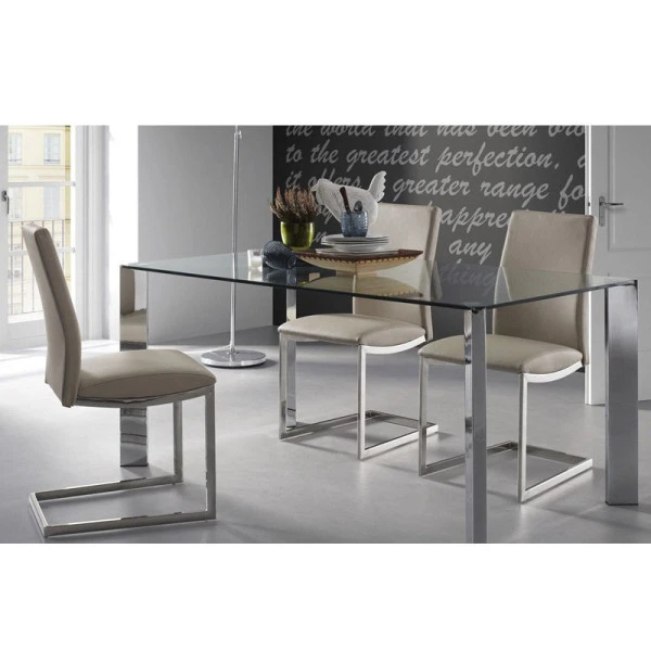 Eettafel Glas Met Chroom 3 Eettafel Glas Met Chroom - Afbeelding 3