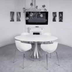 Eettafel Ovaal Wit -VTwonen Verkoopwinkel kare design eettafel met ovaal blad 03