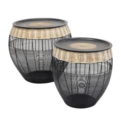 VTwonen Verkoopwinkel -VTwonen Verkoopwinkel kare design african drums afrikaanse salontafelset 01