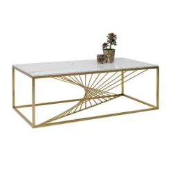 Salontafel Messing En Marmer -VTwonen Verkoopwinkel kare design art marble salontafel messing en marmer 05