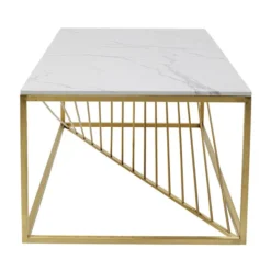 Salontafel Messing En Marmer -VTwonen Verkoopwinkel kare design art marble salontafel messing en marmer 06