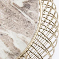 Gouden Bijzettafel Met Marmer -VTwonen Verkoopwinkel kare design beam grey gouden bijzettafel met marmer 03