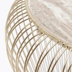 Gouden Bijzettafel Met Marmer -VTwonen Verkoopwinkel kare design beam grey gouden bijzettafel met marmer 04