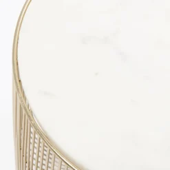 Tafeltje Goud Met Wit Marmer -VTwonen Verkoopwinkel kare design beam white tafeltje goud met wit marmer 04