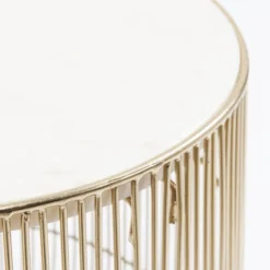 Tafeltje Goud Met Wit Marmer -VTwonen Verkoopwinkel kare design beam white tafeltje goud met wit marmer 05