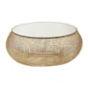 Ronde Salontafel Goud Met Glas