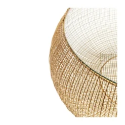 Ronde Salontafel Goud Met Glas -VTwonen Verkoopwinkel kare design cesta glazen salontafel met goud gaas 03