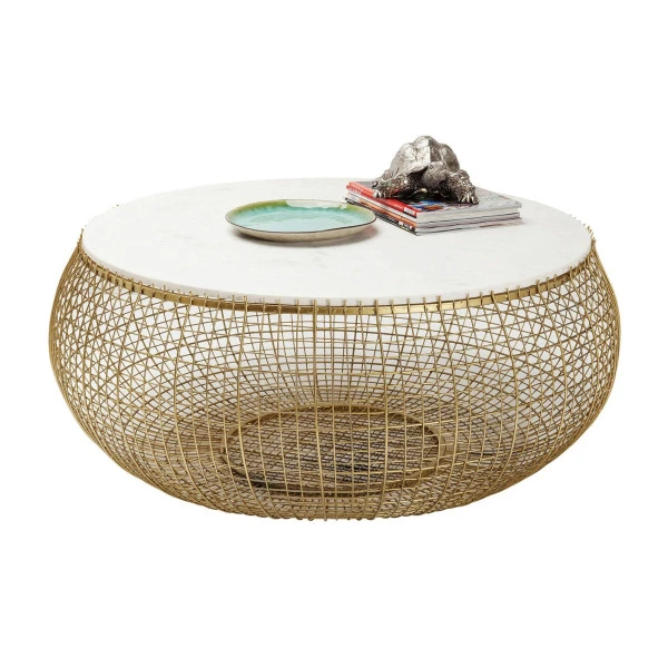 Salontafel Goud Met Wit Marmer 5 Salontafel Goud Met Wit Marmer - Afbeelding 5