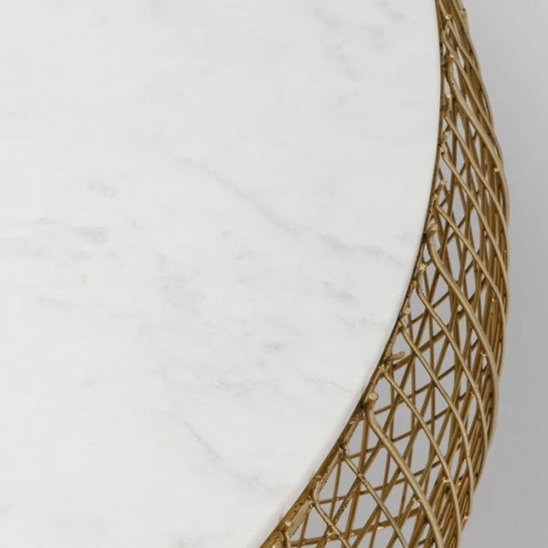 Salontafel Goud Met Wit Marmer 4 Salontafel Goud Met Wit Marmer - Afbeelding 4