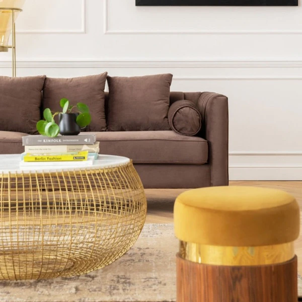 Salontafel Goud Met Wit Marmer 6 Salontafel Goud Met Wit Marmer - Afbeelding 6