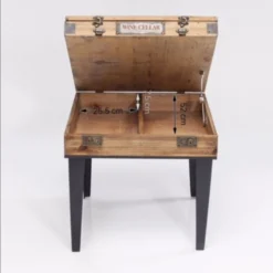 Tafeltje Met Vitrine -VTwonen Verkoopwinkel kare design collector tafeltje met vitrine naturel 04 1