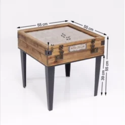 Tafeltje Met Vitrine -VTwonen Verkoopwinkel kare design collector tafeltje met vitrine naturel 05 1