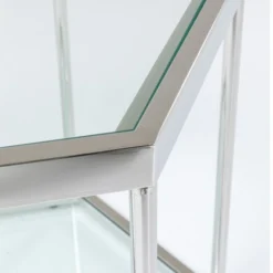 Zeshoekige Bijzettafel Zilver -VTwonen Verkoopwinkel kare design comb silver zeshoekige bijzettafel zilver 05