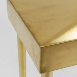 Gouden Kaptafel Met Ronde Spiegel -VTwonen Verkoopwinkel kare design curve gouden kaptafel met ronde spiegel 09